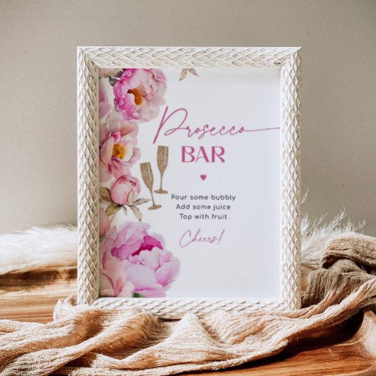 Presecco Bar hellrosa Pfirsiche Mimosa Bar Poster