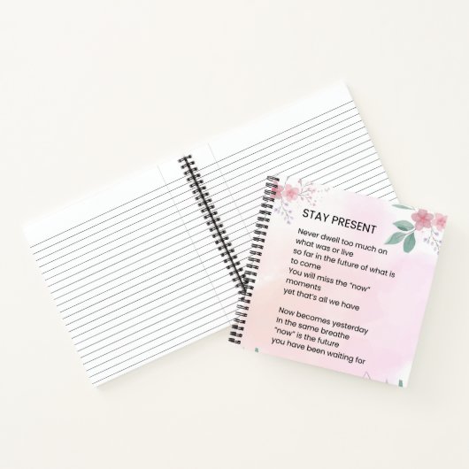 Present bleibe - Motivierend aufregendes Gedicht Notizblock (Innenseite)