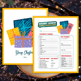 Present Christmas Game Secret Santa Questionnaire
