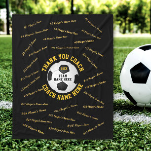 Present for Soccer Coaches, ALL Player's Names Fleecedecke
