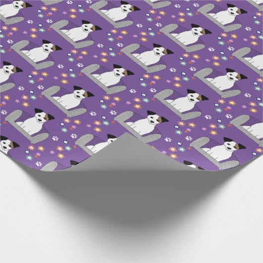 Present Jack Russell Weihnachtswrapping Paper Geschenkpapier (Ecke)