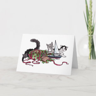 Present Kitties Feiertagskarte