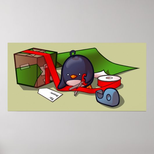 Present Wrapping Pinguin Poster (Vorne)
