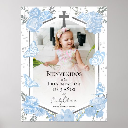 Presentación 3 años Foto Begrüßung Signatur Butter Poster (Vorne)