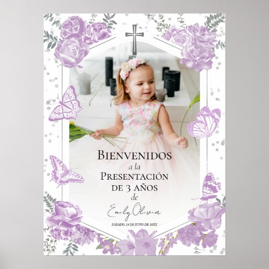 Presentación 3 años Foto Begrüßung Signatur Butter Poster (Vorne)