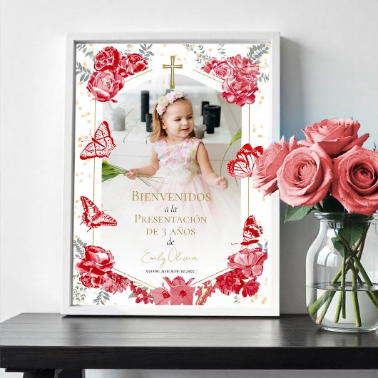 Presentación 3 años Foto Begrüßung Signatur Butter Poster