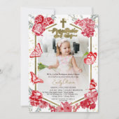 Presentación 3 años Foto Einladung Butterfly (Vorderseite)