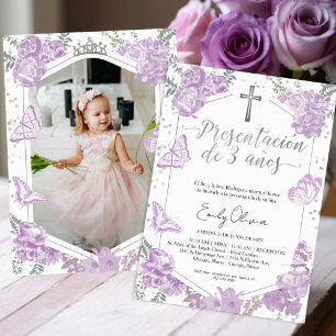 Presentación 3 años Foto Einladung Butterfly