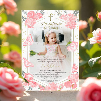 Presentación 3 años Foto Einladung Butterfly