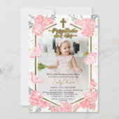 Presentación 3 años Foto Einladung Butterfly (Vorderseite)