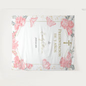 Presentación 3 años Hintergrund Butterflys Pink Wandteppich (Vorderseite (Horizontal))