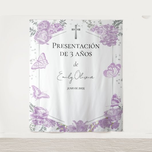 Presentación 3 años Hintergrund Butterflys Wandteppich (Vorderseite)