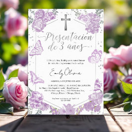 Presentación 3 años Spanien Einladung Butterfly