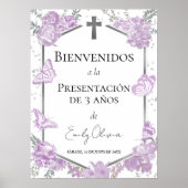 Presentación 3 años Welcome Sign Butterflys Poster (Vorne)