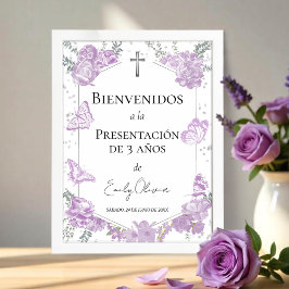 Presentación 3 años Welcome Sign Butterflys Poster