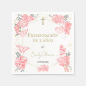 Presentación de 3 años Napkins Butterflys Pink Serviette (Vorderseite)
