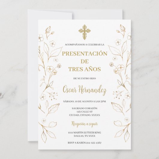 Presentación de Tres Años Einladung (Vorderseite)