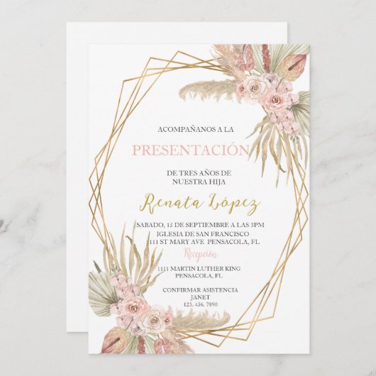 Presentacion de tres anos einladung (Vorne/Hinten)