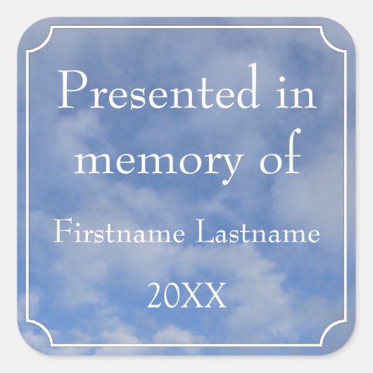 Presented in Memory of Template Square Sticker (Vorderseite)