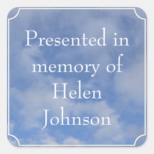 Presented in Memory of Template Square Sticker (Vorderseite)