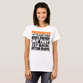 Presenter Ich versuche Dinge zu machen Lustige Spr T-Shirt (Vorne ganz)