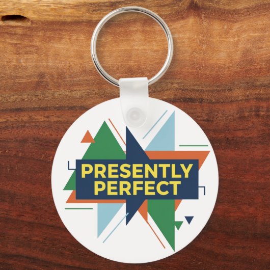 Presently Perfect Abstract Modern Schlüsselanhänger (Vorderseite)