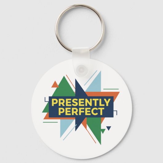 Presently Perfect Abstract Modern Schlüsselanhänger (Rückseite)