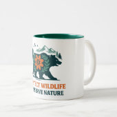 Preserve Nature Bear Conservation Graphic Tee Zweifarbige Tasse (VorderseiteRechts)