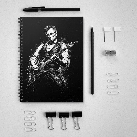 President Abraham Lincoln Playing Guitar Notizblock