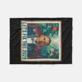 President Barack Obama 2028 Rtrait Patriotic Democ Fleecedecke (Vorderseite (Horizontal))