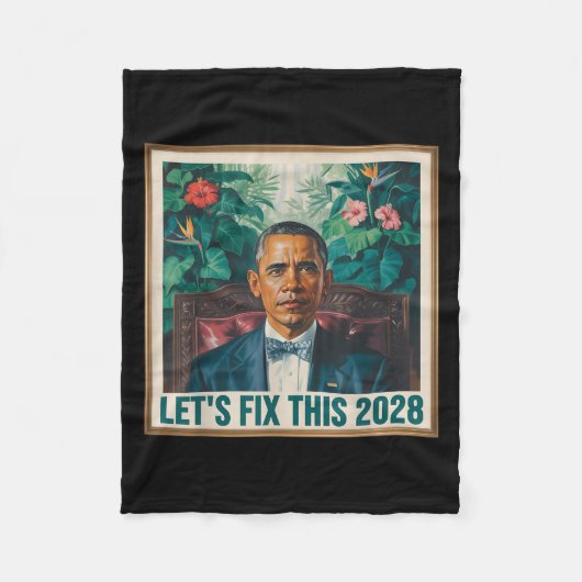 President Barack Obama 2028 Rtrait Patriotic Democ Fleecedecke (Vorderseite)