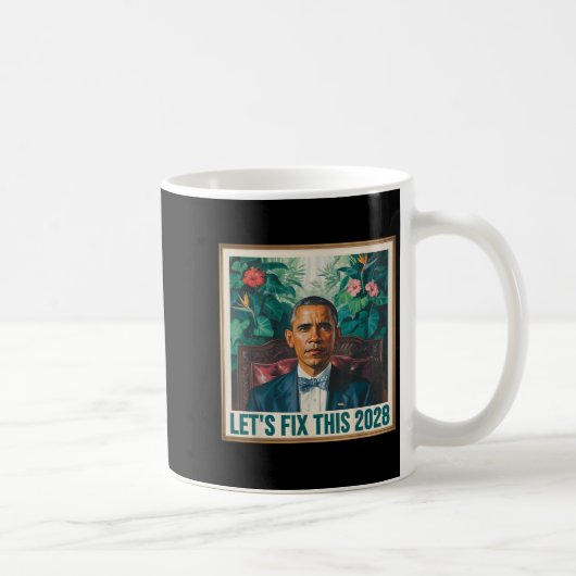 President Barack Obama 2028 Rtrait Patriotic Democ Kaffeetasse (Rechts)