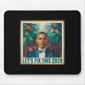 President Barack Obama 2028 Rtrait Patriotic Democ Mousepad (Vorne)