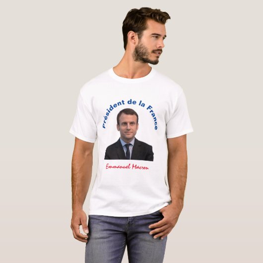 Président De-La Frankreich Emmanuel Macron T-Shirt (Vorne ganz)
