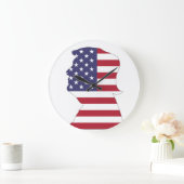 PRESIDENT DONALD TRUMP AMERICAN FLAG GROßE WANDUHR (Zuhause)