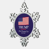 PRESIDENT DONALD TRUMP BEST PRESIDENT EVER  SCHNEEFLOCKEN Zinn-Ornament (Rechts)