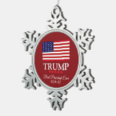 PRESIDENT DONALD TRUMP BEST PRESIDENT EVER  SCHNEEFLOCKEN Zinn-Ornament (Rechts)