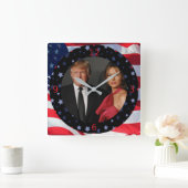 PRESIDENT DONALD TRUMP & MELANIA QUADRATISCHE WANDUHR (Zuhause)