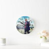 President Donald Trump Thumbs Up Naval Ship Runde Wanduhr (Zuhause)