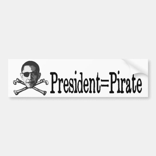 President=Pirate Autoaufkleber (Vorne)