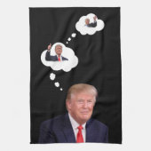President Trump Thinking in Cloud fUNNY Geschirrtuch (Vertikal)