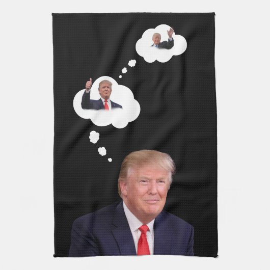 President Trump Thinking in Cloud fUNNY Geschirrtuch (Vertikal)