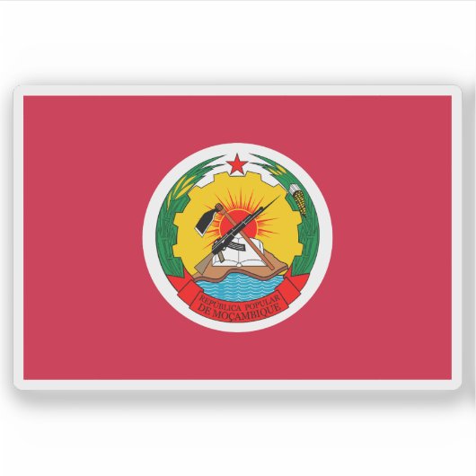 Presidential Flag of Mozambique (1975-1983) Aufkleber (Vorderseite)