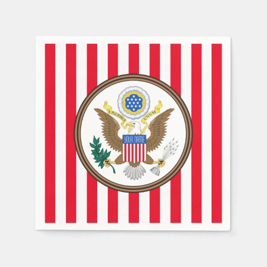 Presidential Seal Stripe Personalize Serviette (Vorderseite)