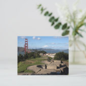 Presidio Gun Turrets und die Golden Gate Bridge in Postkarte (Stehend Vorderseite)