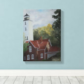 Presque Ilse Lighthouse Canvas Print Leinwanddruck (Insitu (Holzboden))