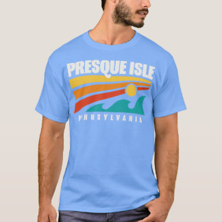 Presque Isle Erie Pa Waves Retro Vintag T-Shirt