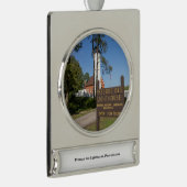 Presque Isle Lighthouse Banner-Ornament Silber (Rechts)