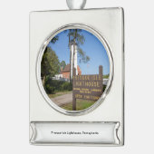 Presque Isle Lighthouse Banner-Ornament Silber (Links)
