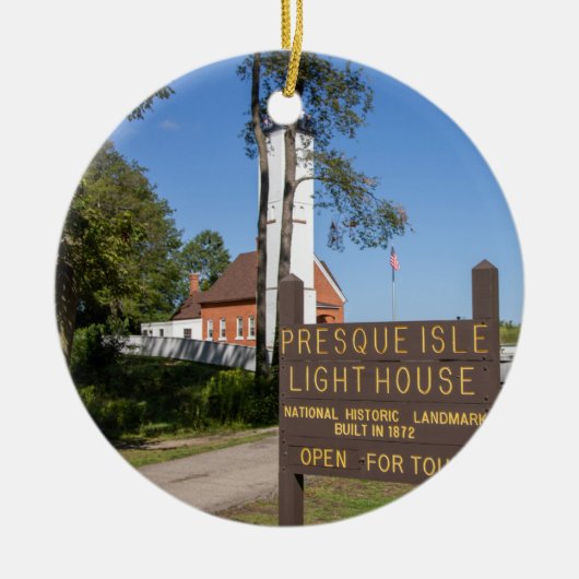 Presque Isle Lighthouse Keramik Ornament (Vorne)